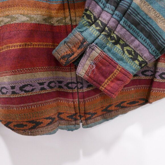 Chico's Jacket Dessert Blanket Print Southwest Woven Stripe Aztec Boho Cropped - Picture 4 of 6